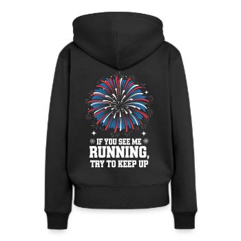 Pyrotechnie Feux d’artifice Pyrotechnie - Sweat à capuche Premium bio Femme - noir - Dos - Julia (174cm)