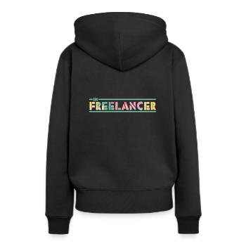 Freelancer Painter - Sweat à capuche Premium bio Femme - noir - Dos - Julia (174cm)