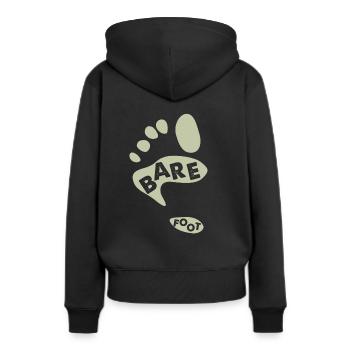 Barefoot Barfuß Fußabdruck - Frauen Premium Bio Hoodie - Schwarz - Hinten - Julia (174cm)