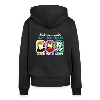 Shakespeare Zitat Spoiler Hamlet Lehrer Geschenk - Frauen Premium Bio Hoodie - Schwarz - Hinten - Julia (174cm)