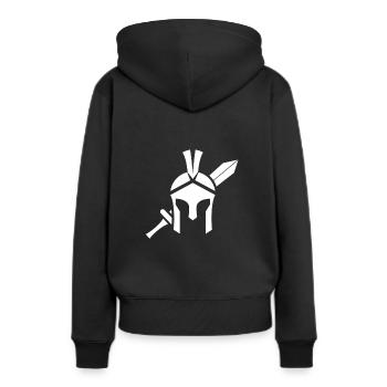 Helm und Schwert - Frauen Premium Bio Hoodie - Schwarz - Hinten - Julia (174cm)