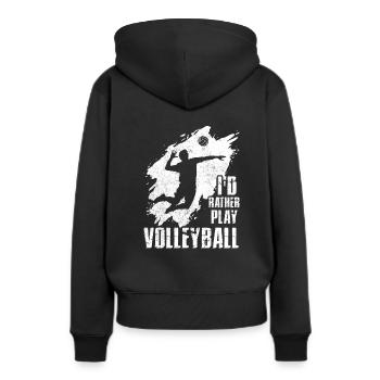 Volleyball Volleyball Volleyball Volleyball - Frauen Premium Bio Hoodie - Schwarz - Hinten - Julia (174cm)
