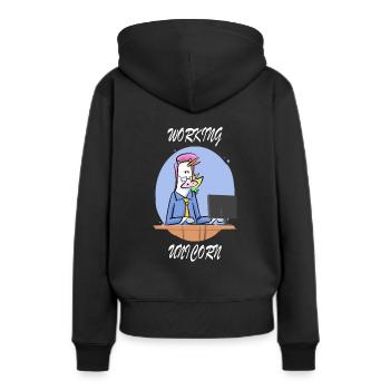 Licorne bourreau de travail - Sweat à capuche Premium bio Femme - noir - Dos - Julia (174cm)