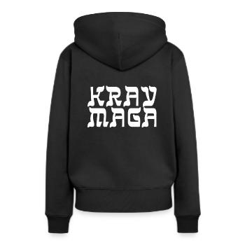 Krav Maga - Frauen Premium Bio Hoodie - Schwarz - Hinten - Julia (174cm)