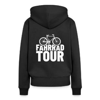 Fahrradtour Shirt - Frauen Premium Bio Hoodie - Schwarz - Hinten - Julia (174cm)