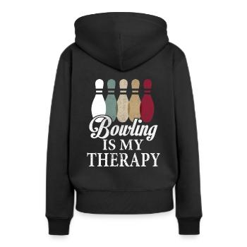 Bowling Bowling Bowling Bowling - Sweat à capuche Premium bio Femme - noir - Dos - Julia (174cm)