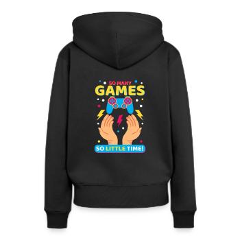 Alors, many Games ! Drôle de cadeau de gamer - Sweat à capuche Premium bio Femme - noir - Dos - Julia (174cm)