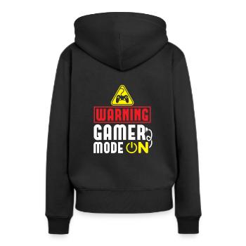 Gamer Fashion ON! Cadeau drôle de joueur - Sweat à capuche Premium bio Femme - noir - Dos - Julia (174cm)