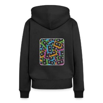 Musiktapes Tape Musique - Sweat à capuche Premium bio Femme - noir - Dos - Julia (174cm)