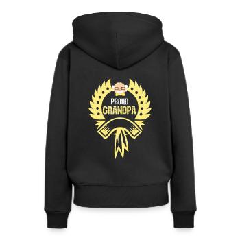 Stolzer Opa - Frauen Premium Bio Hoodie - Schwarz - Hinten - Julia (174cm)