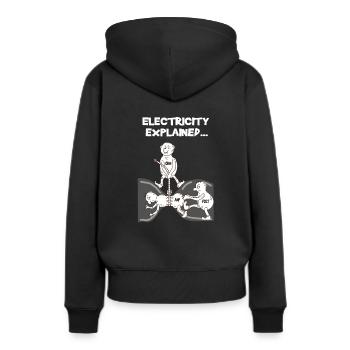 Elektriker Strom Physik Ohm Volt lustiges Geschenk - Frauen Premium Bio Hoodie - Schwarz - Hinten - Julia (174cm)