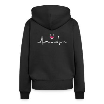 Cadeau de verre de vin vin rouge vin blanc - Sweat à capuche Premium bio Femme - noir - Dos - Julia (174cm)