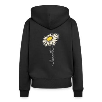 Marguerites love it fleurs cadeau d'été - Sweat à capuche Premium bio Femme - noir - Dos - Julia (174cm)