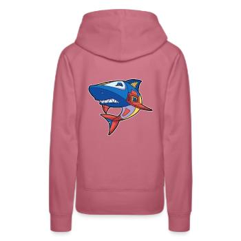 Robot shark shark predator - Women’s Premium Organic Hoodie - mauve - Back - Isabella (175cm)
