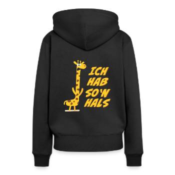 J’ai un cou de girafe drôle - Sweat à capuche Premium bio Femme - noir - Dos - Julia (174cm)