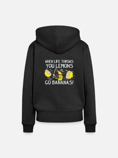 Banana Lemons Life Yellow Motivation Gift - Women’s Premium Organic Hoodie - black
