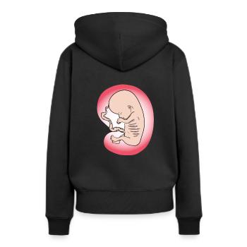 Embryon bébé naissance bébé ventre maman cadeau - Sweat à capuche Premium bio Femme - noir - Dos - Julia (174cm)