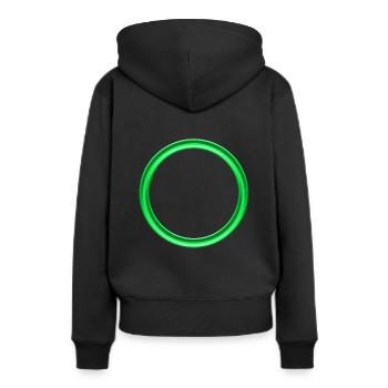 Anneau vert - Sweat à capuche Premium bio Femme - noir - Dos - Julia (174cm)