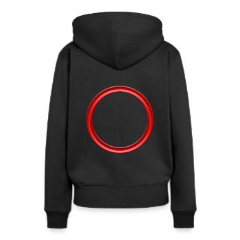 Anneau rouge - Sweat à capuche Premium bio Femme - noir - Dos - Julia (174cm)