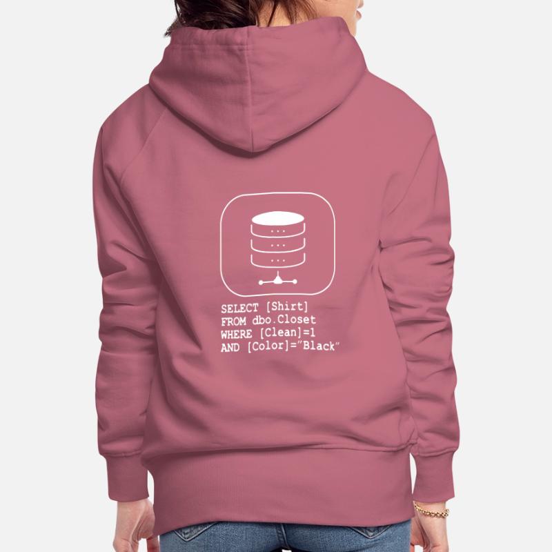 Code de base de données SQL Sarcasm Developer Gift Sweat à capuche Premium bio Femme
