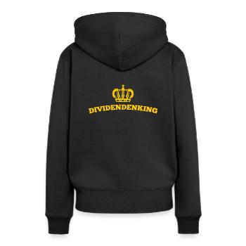 Aktien King - Frauen Premium Bio Hoodie - Schwarz - Hinten - Julia (174cm)