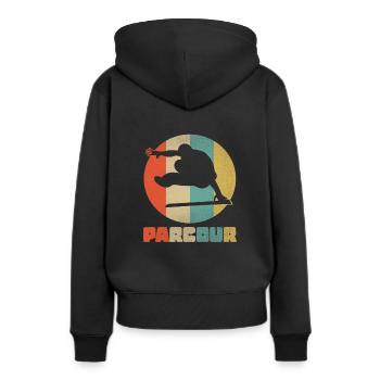 Parcour Sport Extrême Sport Salto Cadeau - Sweat à capuche Premium bio Femme - noir - Dos - Julia (174cm)