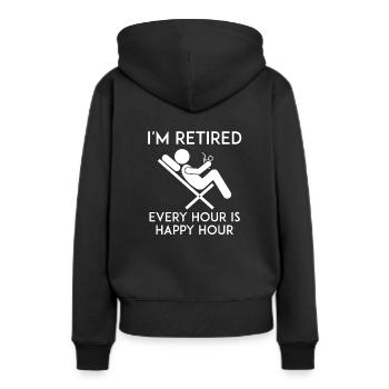 Je suis à la retraite - retraité, retraité, rente, fermeture - Sweat à capuche Premium bio Femme - noir - Dos - Julia (174cm)