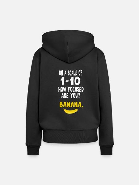 Banane ADHS Abgelenkt Fokus Nerd lustiges Geschenk - Frauen Premium Bio Hoodie - Schwarz