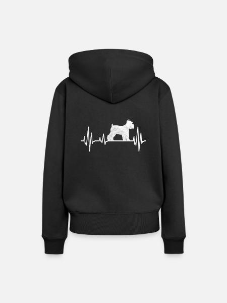 Battement de coeur de Schnauz géant - Sweat à capuche Premium bio Femme - noir