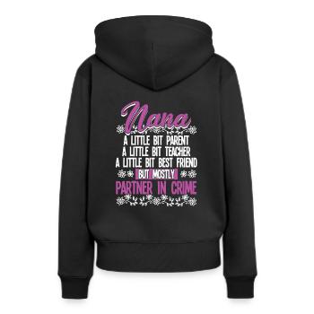 Nana - Partenaire Nana dans le crime - Sweat à capuche Premium bio Femme - noir - Dos - Julia (174cm)