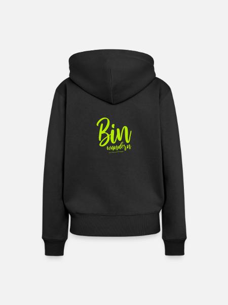 Bin wandern Wanderer Berge - Frauen Premium Bio Hoodie - Schwarz