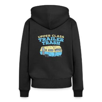 Upper Class Trailer Trash Camping Camper Zelten - Frauen Premium Bio Hoodie - Schwarz - Hinten - Julia (174cm)