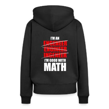 Math engineer sarcasm school teacher gifts - Women’s Premium Organic Hoodie - black - Back - Julia (174cm)