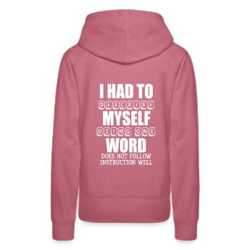 Banane ADHS Abgelenkt Fokus Nerd lustiges Geschenk - Frauen Premium Bio Hoodie - Malve - Hinten - Isabella (175cm)