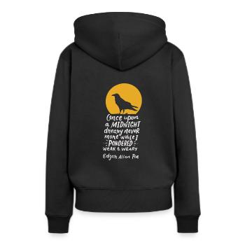 Citation d'Edgar Allan Poe - Sweat à capuche Premium bio Femme - noir - Dos - Julia (174cm)