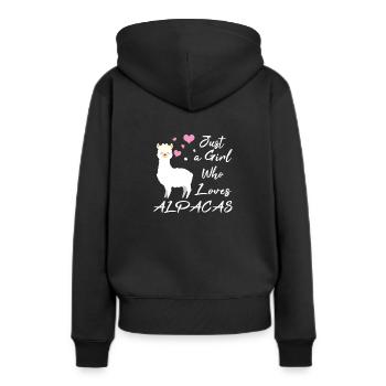 Alpaca Love Just a girl who loves alpacas - Frauen Premium Bio Hoodie - Schwarz - Hinten - Julia (174cm)