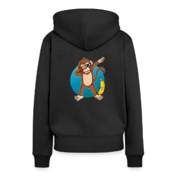 Cadeau anniversaire cadeau cadeau banane - Sweat à capuche Premium bio Femme - noir - Dos - Julia (174cm)