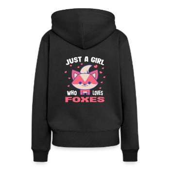 Fox Fox mignon - juste une fille qui aime les renards - Sweat à capuche Premium bio Femme - noir - Dos - Julia (174cm)