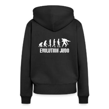 Judo Judoka Evolution Self Defense Vintage - Sweat à capuche Premium bio Femme - noir - Dos - Julia (174cm)