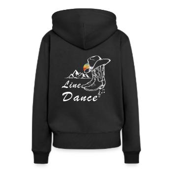 Line Dance Vintage Stiefel Retro Cowboy Girls - Frauen Premium Bio Hoodie - Schwarz - Hinten - Julia (174cm)