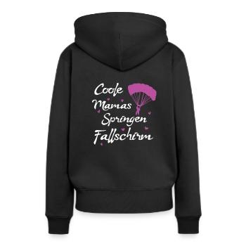 Fallschirm Mama Skydive Mutti Skydiver Spruch - Frauen Premium Bio Hoodie - Schwarz - Hinten - Julia (174cm)