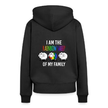 LGBT - Frauen Premium Bio Hoodie - Schwarz - Hinten - Julia (174cm)