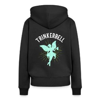 Trinkerbell Geschenk Brautshirt Trinken JGA Team F - Frauen Premium Bio Hoodie - Schwarz - Hinten - Julia (174cm)
