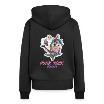 Punk punk rock licorne cadeau métal musique - Sweat à capuche Premium bio Femme - noir - Dos - Julia (174cm)