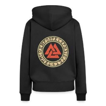 Germanen - Frauen Premium Bio Hoodie - Schwarz - Hinten - Julia (174cm)