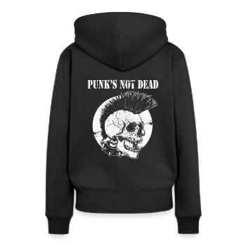 Punk's Not Dead Punker Punk Totenkopf Geschenk - Frauen Premium Bio Hoodie - Schwarz - Hinten - Julia (174cm)