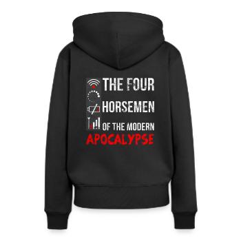 Modern Apocalypse - Frauen Premium Bio Hoodie - Schwarz - Hinten - Julia (174cm)
