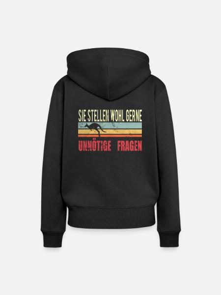 Fragen Känguru - Frauen Premium Bio Hoodie - Schwarz