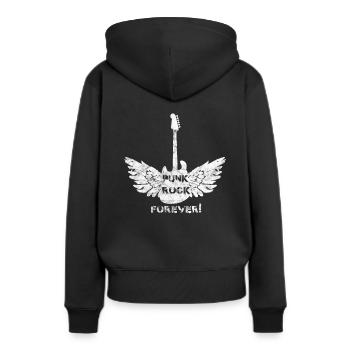 Punk punk rock - Sweat à capuche Premium bio Femme - noir - Dos - Julia (174cm)