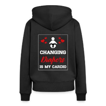 Couches Changer - Sweat à capuche Premium bio Femme - noir - Dos - Julia (174cm)